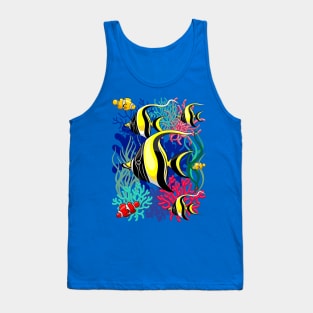 Angel Fish and Clown Fish Pattern Tank Top